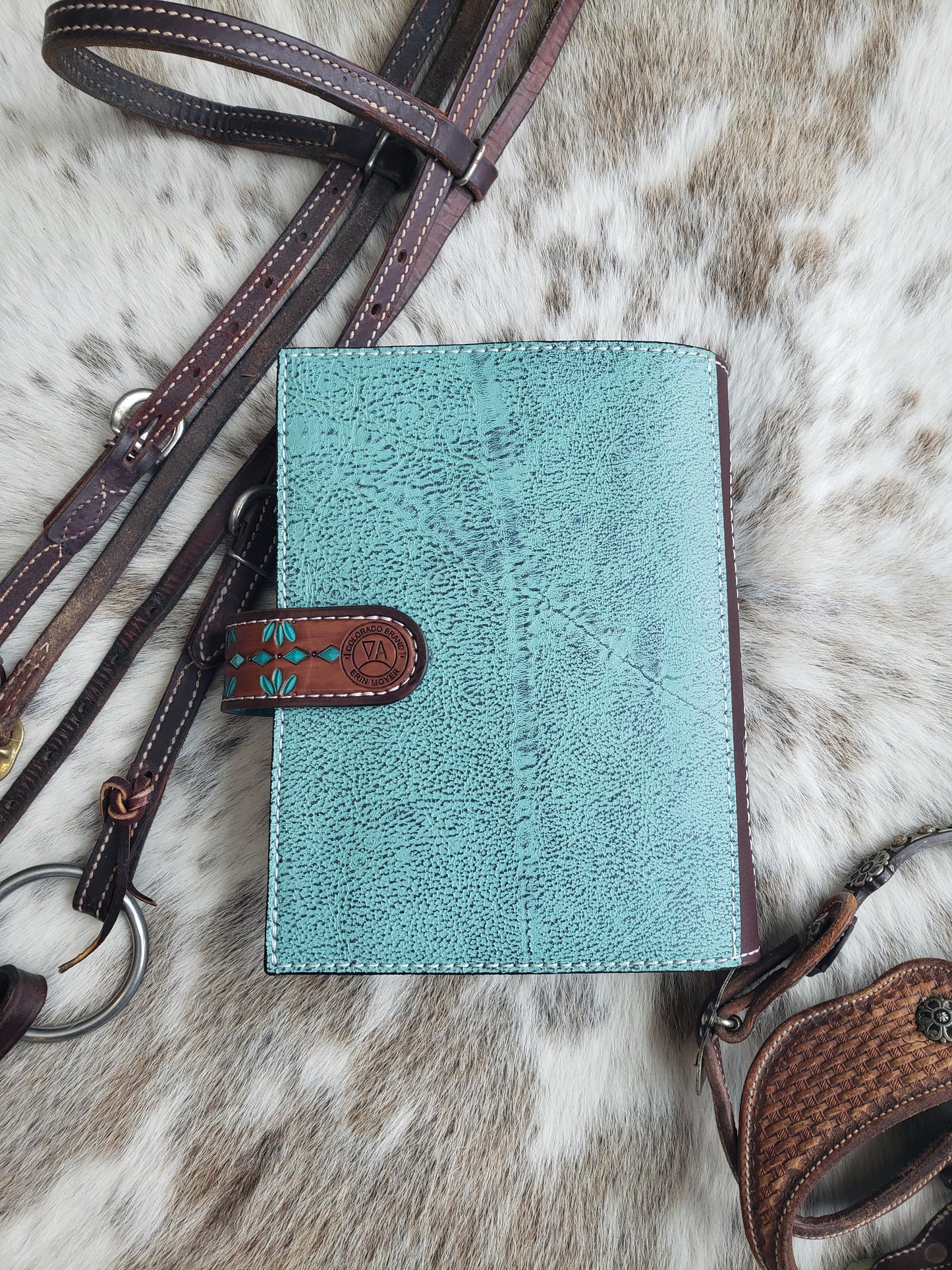 Handmade tooled leather Bible cover