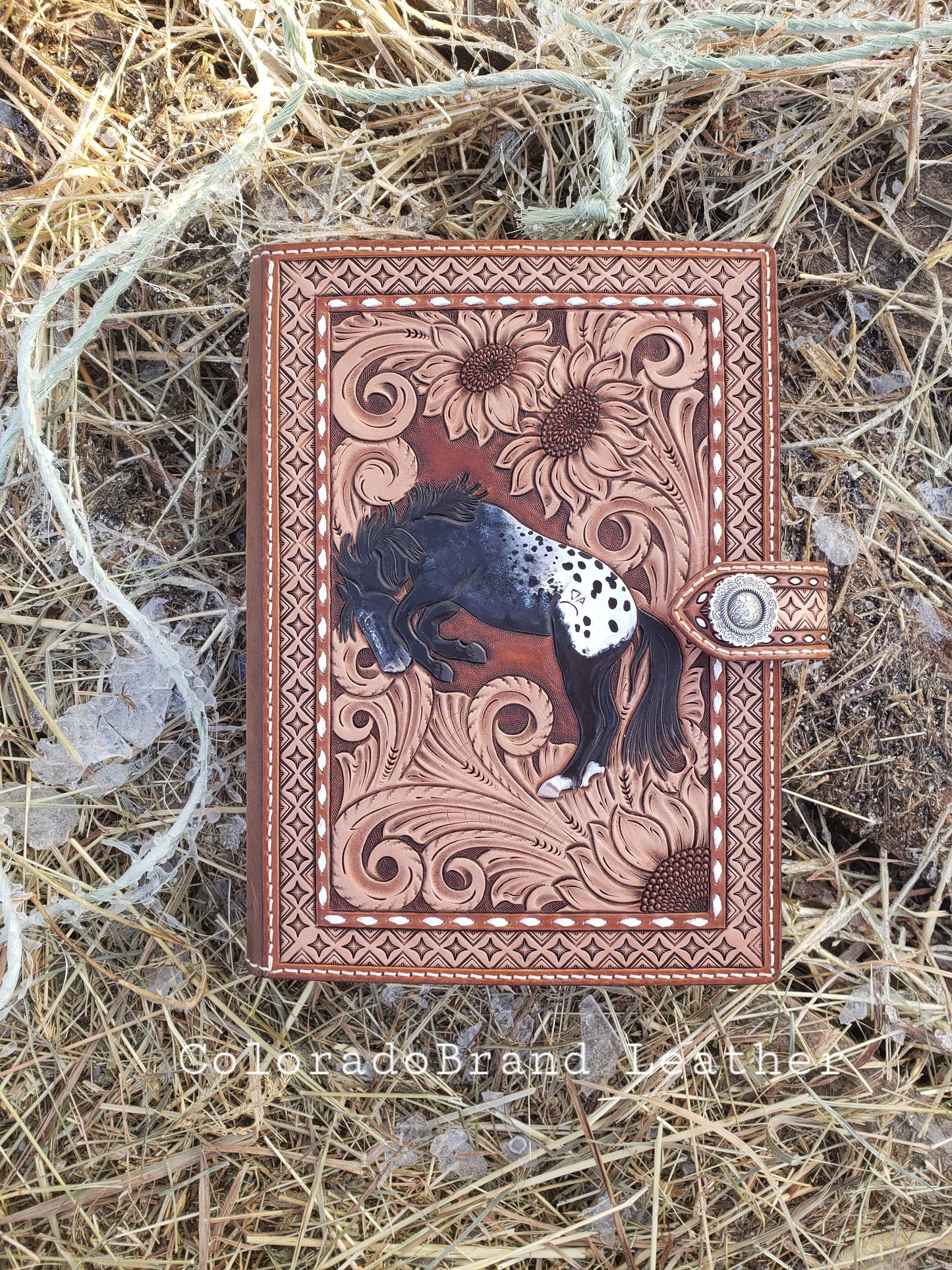 Frosty Appaloosa Leather Notebook