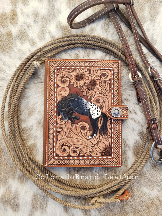 Frosty Appaloosa Leather Notebook