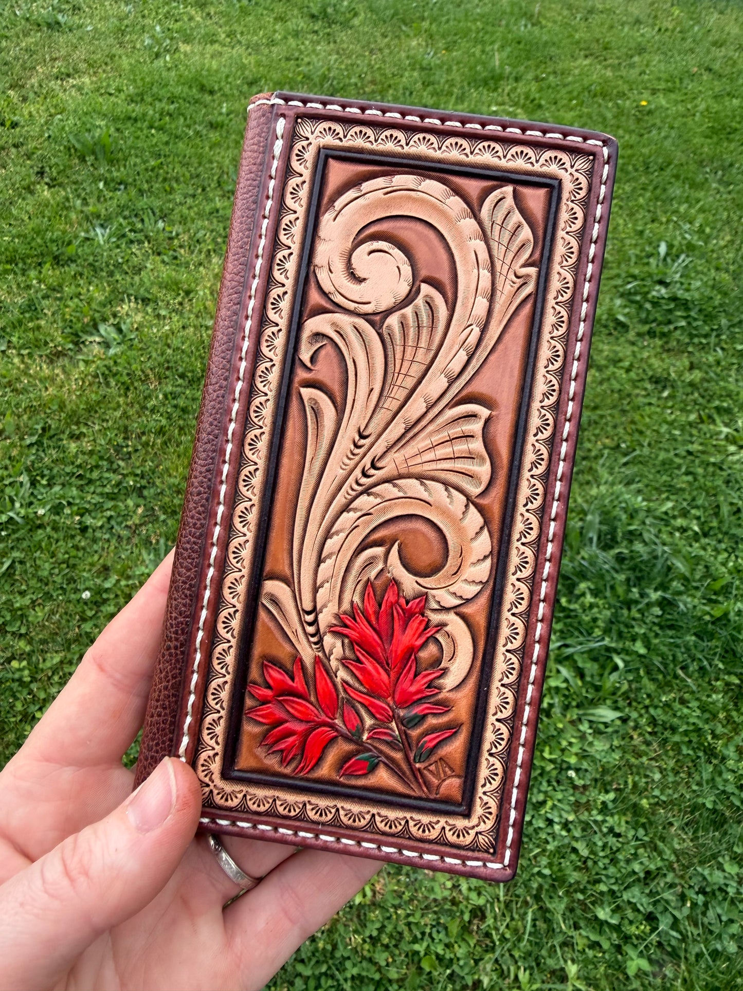 Indian paintbrush checkbook wallet