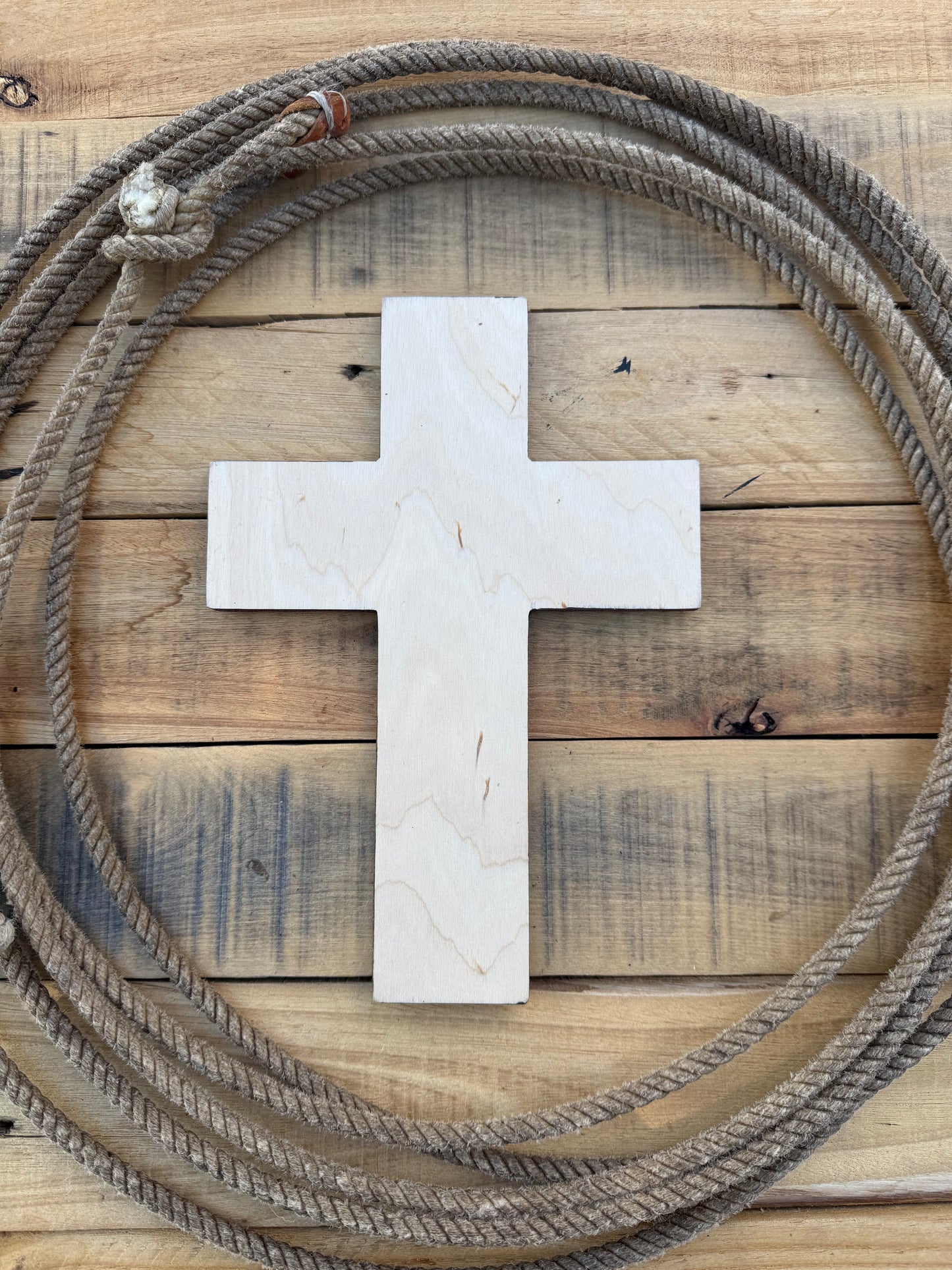 Tooled Floral Leather Cross