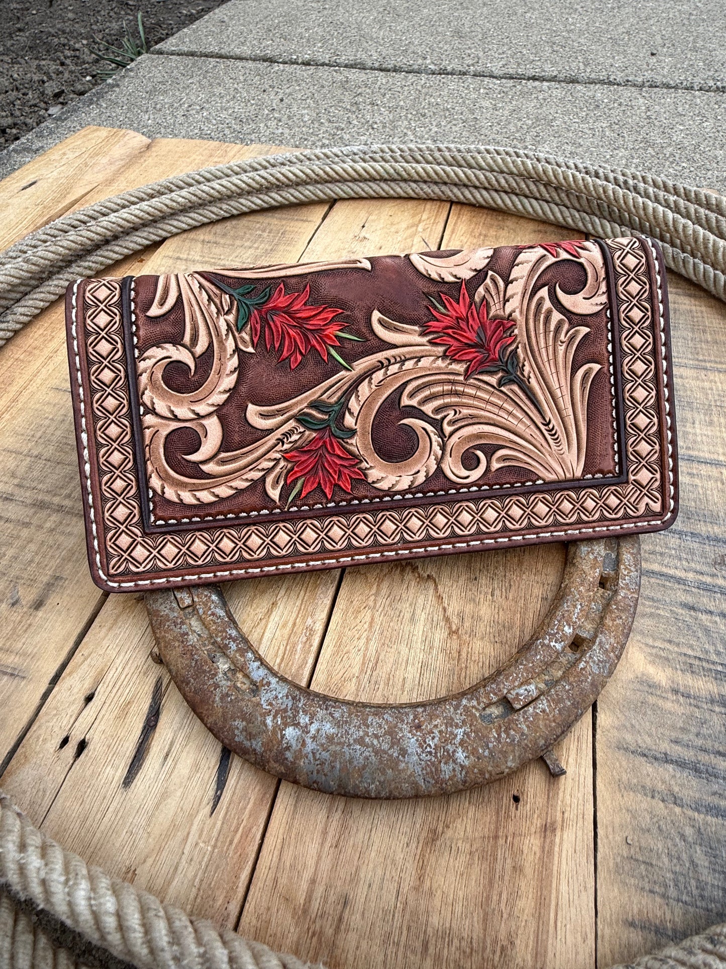 Sunflower and Indian paintbrush long wallet