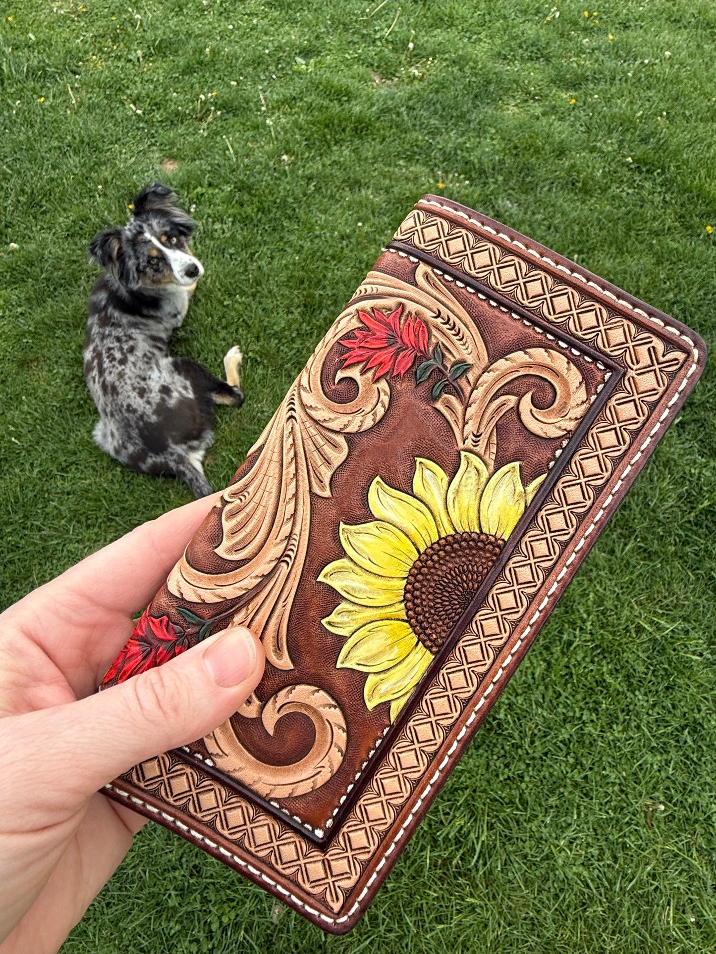 Sunflower and Indian paintbrush long wallet