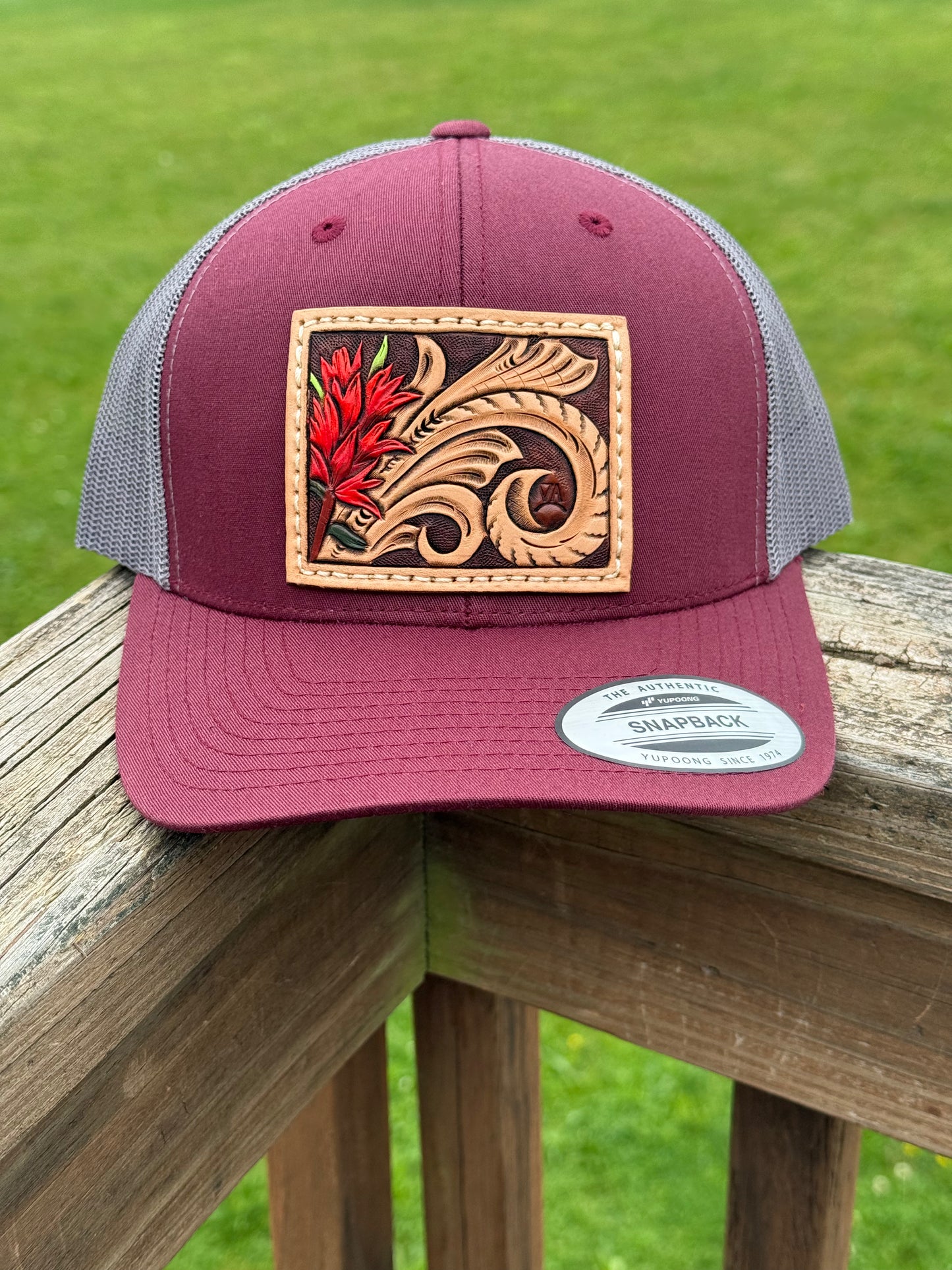 Indian Paintbrush burgundy SnapBack