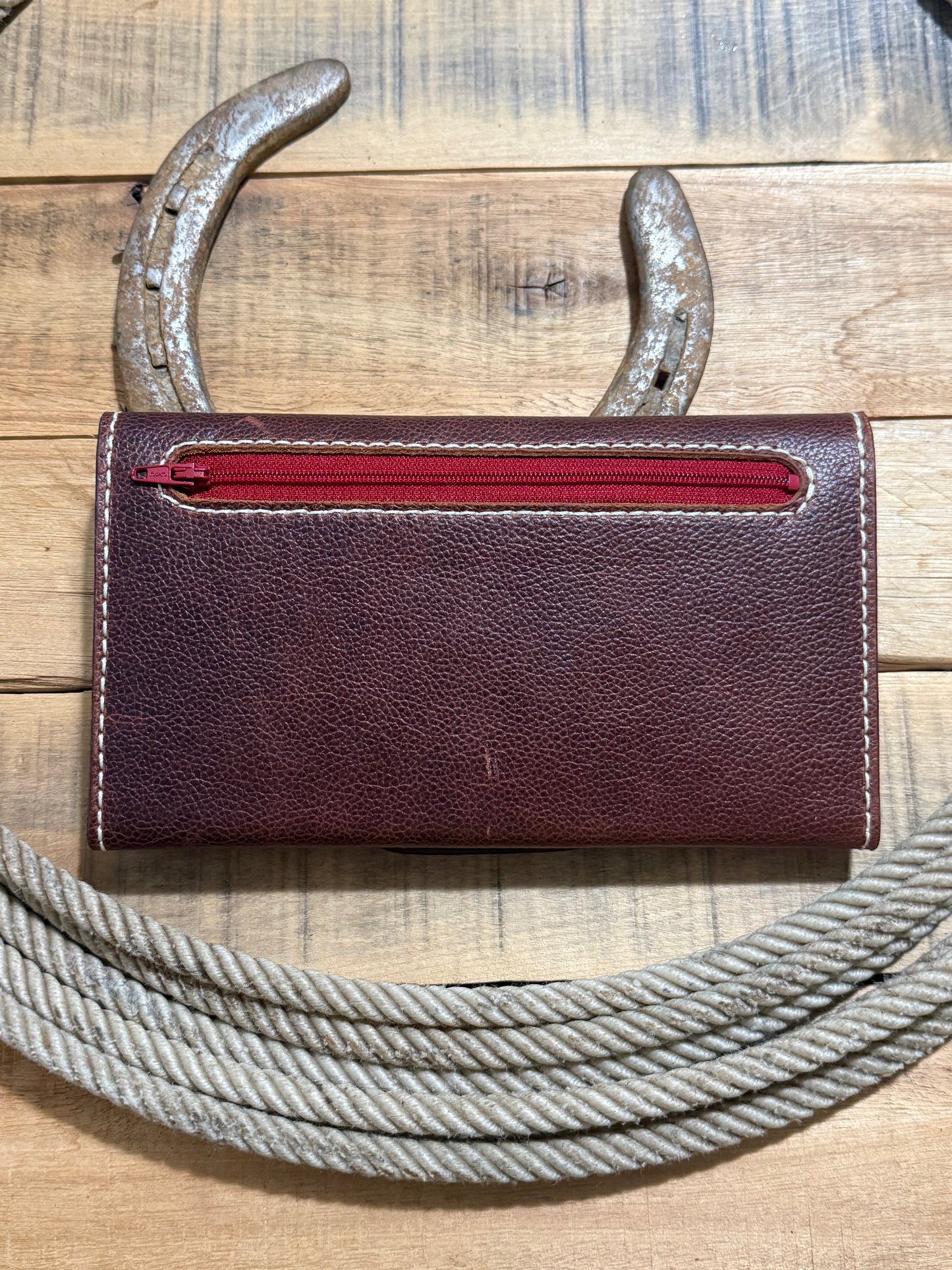 Ladies Indian paintbrush trifold wallet