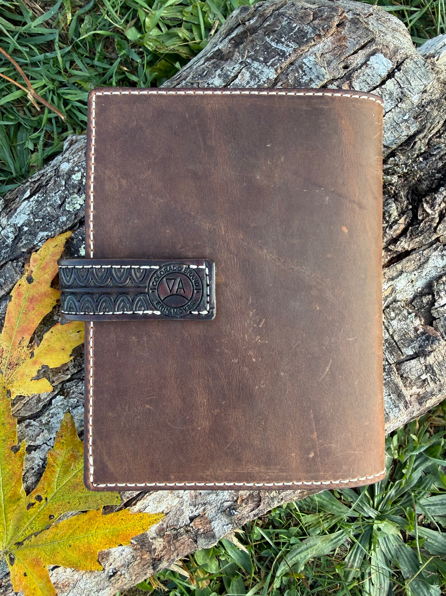 Handmade tooled leather “Spooky Night” notebook cover